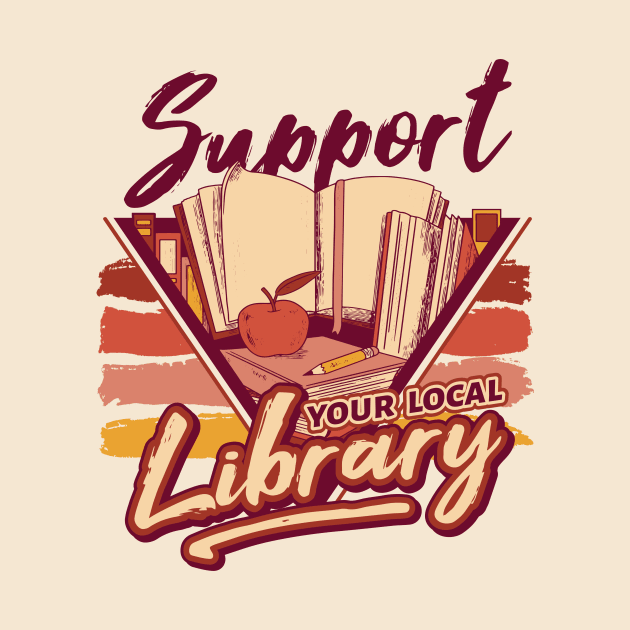 Retro Support Your Local Library // 90s Style Book Lover by SLAG_Creative