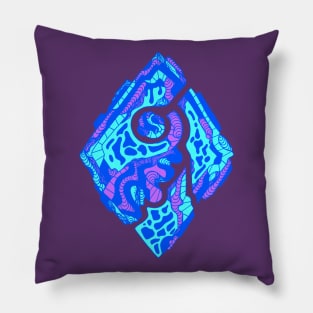 Blue Abstract Rhombus Pillow