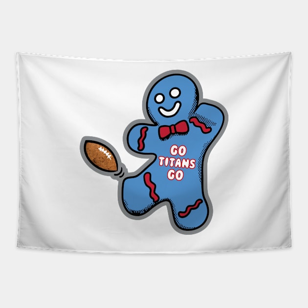 Tennessee Titans Gingerbread Man Tapestry by Rad Love