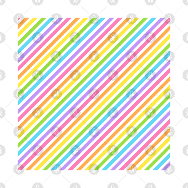 Rainbow Diagonal Stripe by KarwilbeDesigns