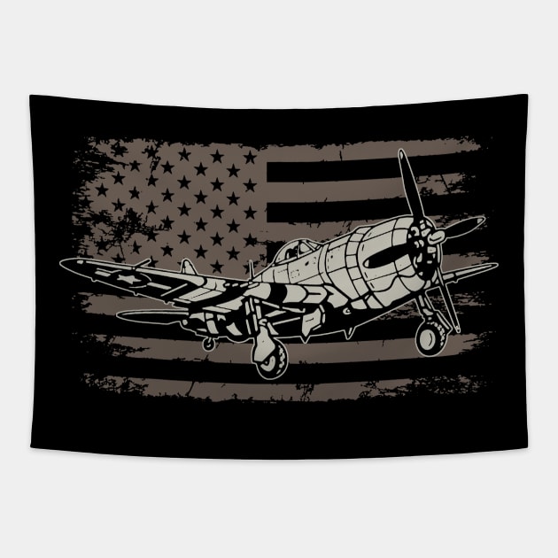 P-47 Thunderbolt American Fighter Plane Tapestry by Distant War