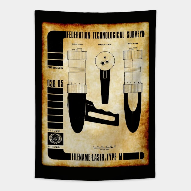 Federation Technological Survey Pilot Episode Laser Pistol Tapestry by Starbase79