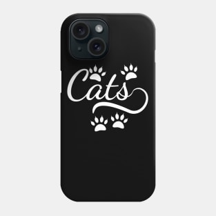 Cats Typography With Tail And Paws Phone Case