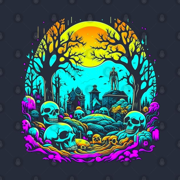 Night In The Graveyard of Skulls, Macabre by vystudio