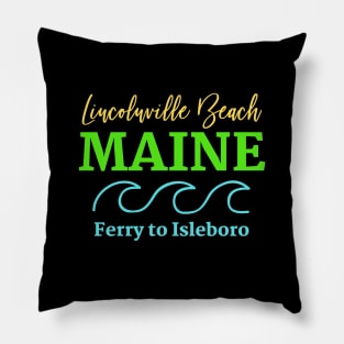 Retro Style Lincolnville Beach Maine Ferry Shirt Pillow