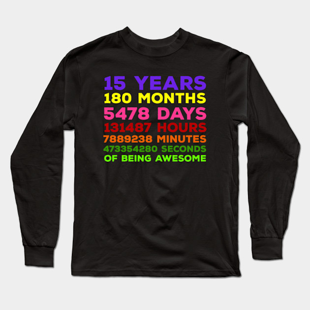 Vintage Retro 15 Years Old 15th Birthday Birthday Long Sleeve