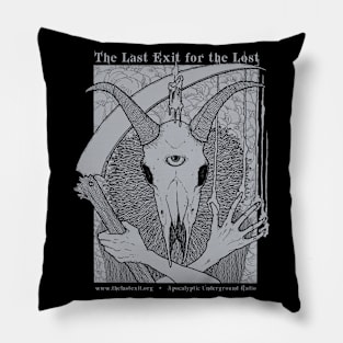 Goat Skull Scythe Last Exit Pillow