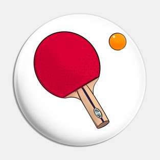 Ping Pong racket and ping pong ball Pin