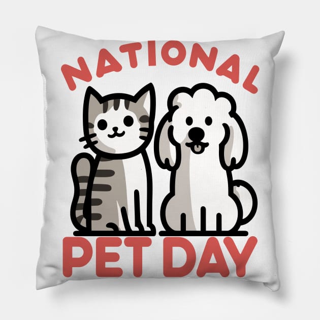 Celebrate National Pet Day with Adorable Pals Pillow by maknatess