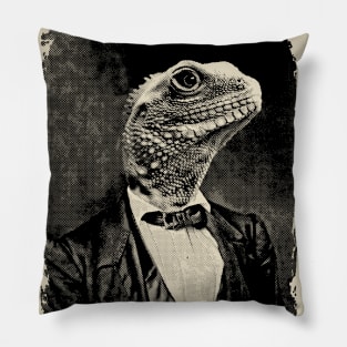 Lizard Person Portrait Pillow