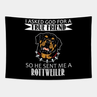 Rottweiler T-shirt - Rottweiler True Friend Tapestry