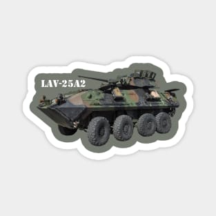 LAV-25A2 Wheeled Armored Vehicle-white text Magnet