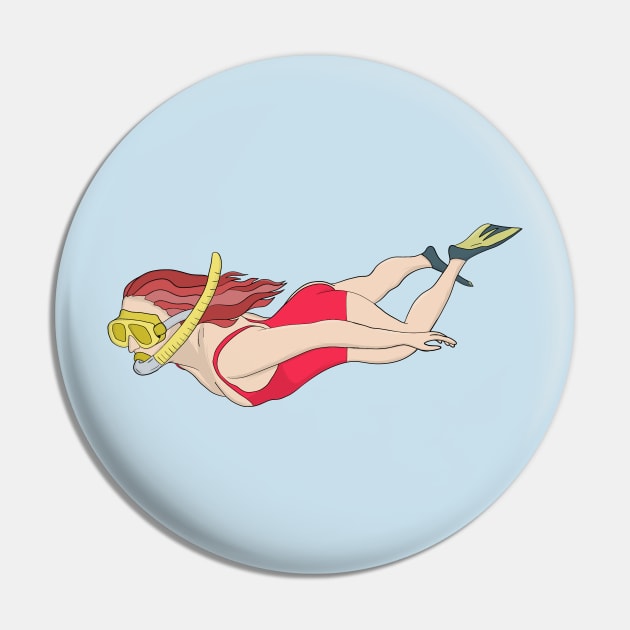 Snorkeling Girl Pin by DiegoCarvalho