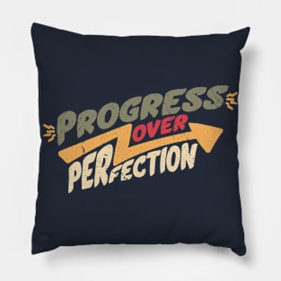 Vintage Progress Over Perfection // Back to School Teacher Saying Pillow