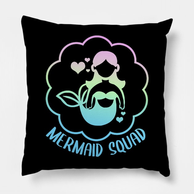 Mermaid Squad Birthday Girls Pillow by Crazy Shirts