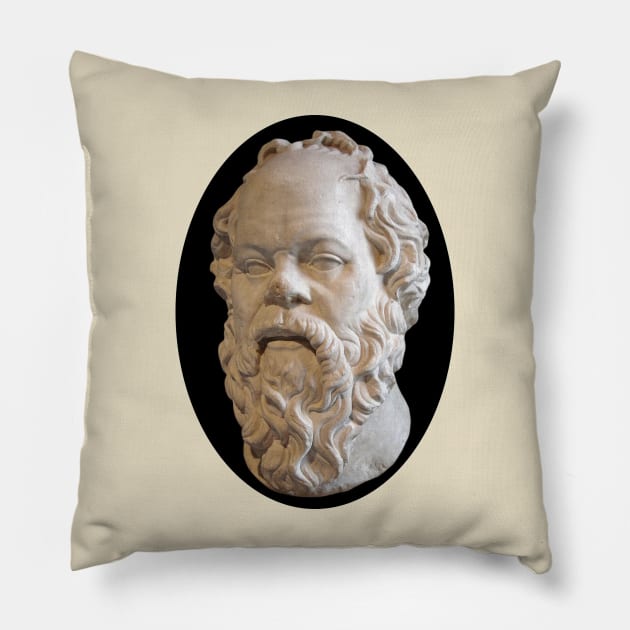 Greek Philosopher Socrates in Marble Pillow by Star Scrunch