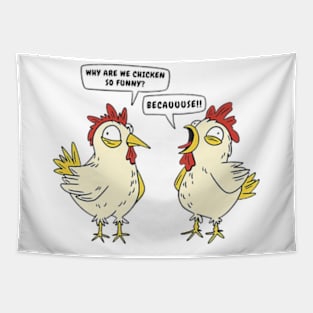 Funny Chickens Tapestry