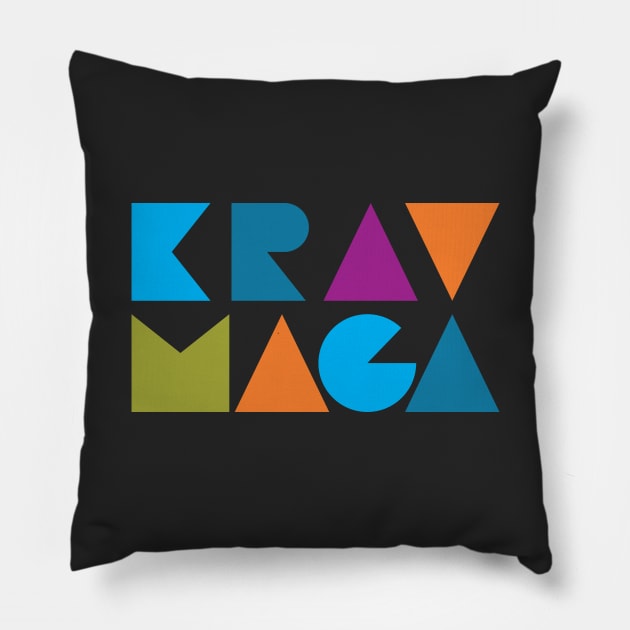 Krav Maga Rainbow Blocks Pillow by polliadesign