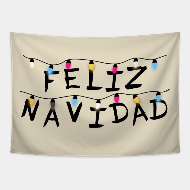 Luces Feliz Navidad Tapestry by Pendientera