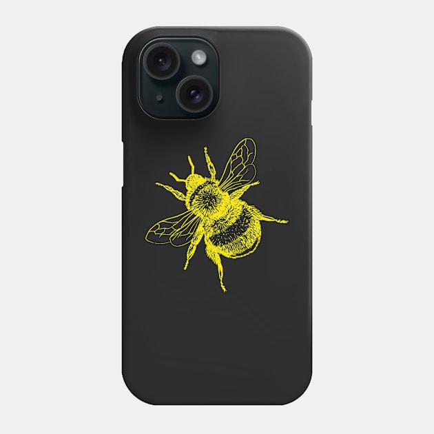 Bumblebee Neon Yellow Color - Bumblebees Black Design Bumble Bee Phone Case by Thor