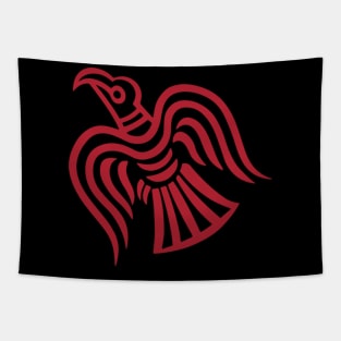 raven of odin red Tapestry