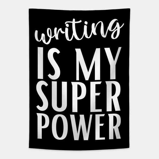 Writing is my Superpower Tapestry by Mey Designs