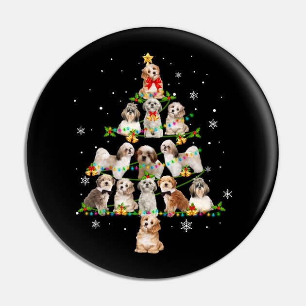 Cute Shih Tzu Christmas Tree Xmas Gift Pin by Simpsonfft