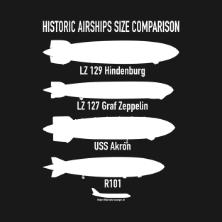 Historic Airships Hindenburg Graf Akron R101 Infographic Diagram Gift T-Shirt