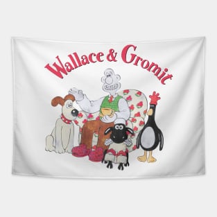 Wallace And Gromit Home Scene Grey Marl Tapestry