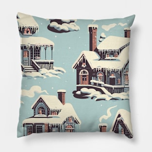 Winter Houses Pattern Pillow