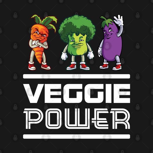 Veggie Power Funny Vegetables by Whimsical Frank