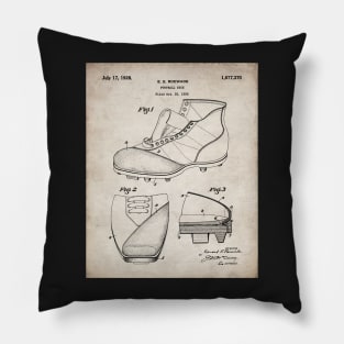 Football Shoe Patent - American Football Boot Coach Fan Football Lover Art - Antique Pillow