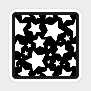 White star print on black Magnet