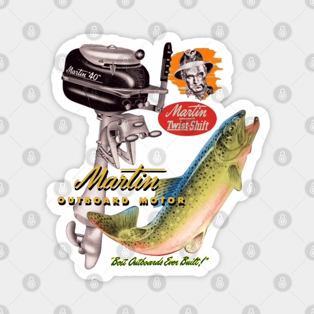 Martin Outboard Motors Magnet by Midcenturydave