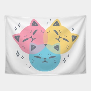 Kawaii CMYK Cat Tapestry