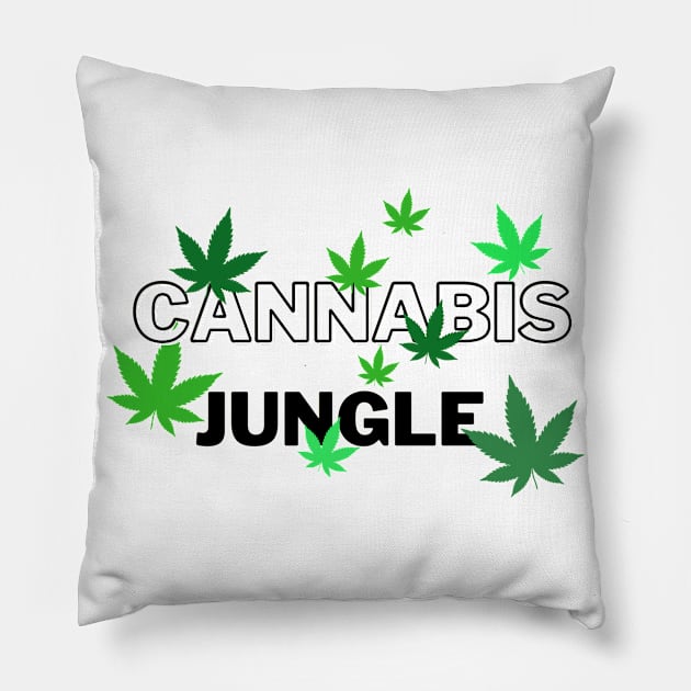 cannabis jungle leaf Pillow by JulieVie Design