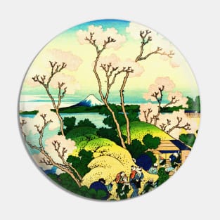 Cherry Blossoms Hill Japanese art Pin