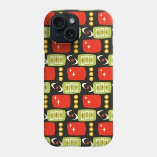 Atomic Age MCM Pattern in Black, Red, Green Phone Case