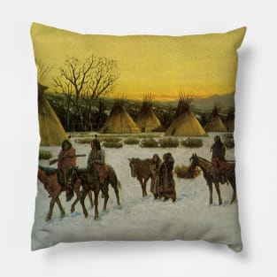 Sioux Camp at Wounded Knee by John Hauser Pillow