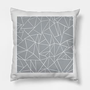 Ab Dotted Lines 2 Grey Pillow