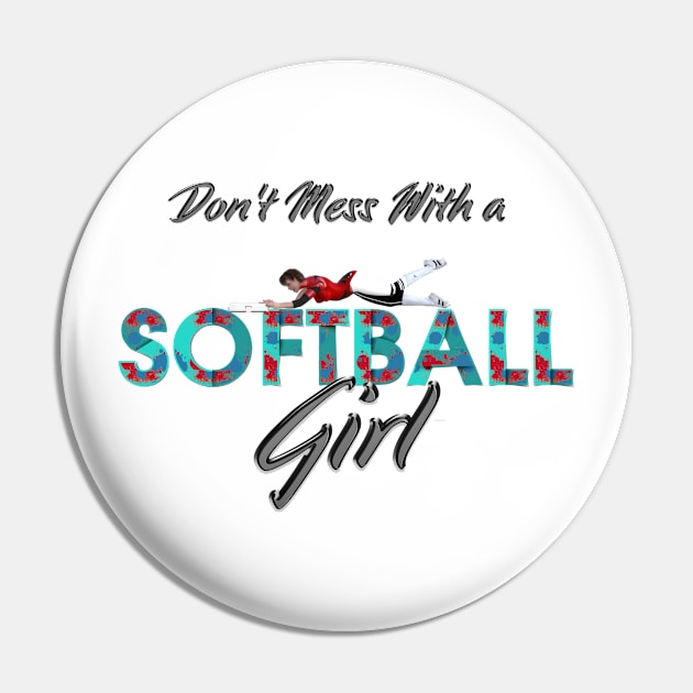 Softball Girl Pin by teepossible