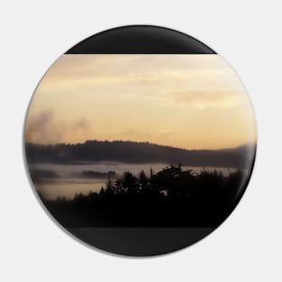 misty october sunrise over the Columbia River Pin