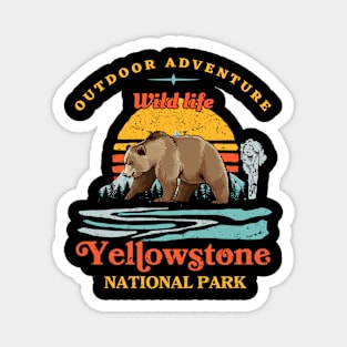 Outdoor Adventure Wild Life Yellowstone National Park Magnet