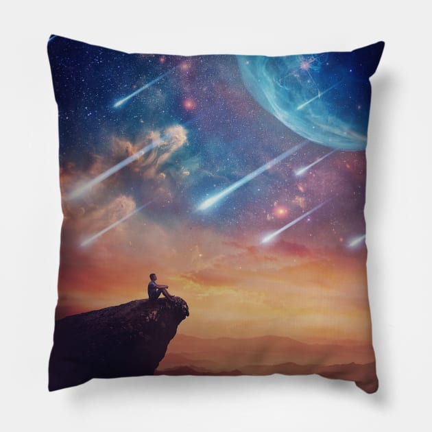 Meteor Shower Pillow by psychoshadow