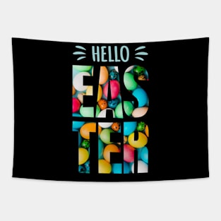 Hello Easter Colorful Eggs Happy Easter Spring Gift Tapestry