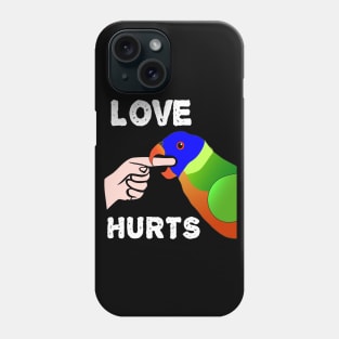 Love Hurts Lorikeet Parrot Biting Phone Case