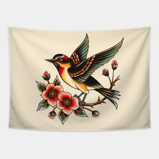 Vintage Flash Tattoo Sparrow Bird Tapestry