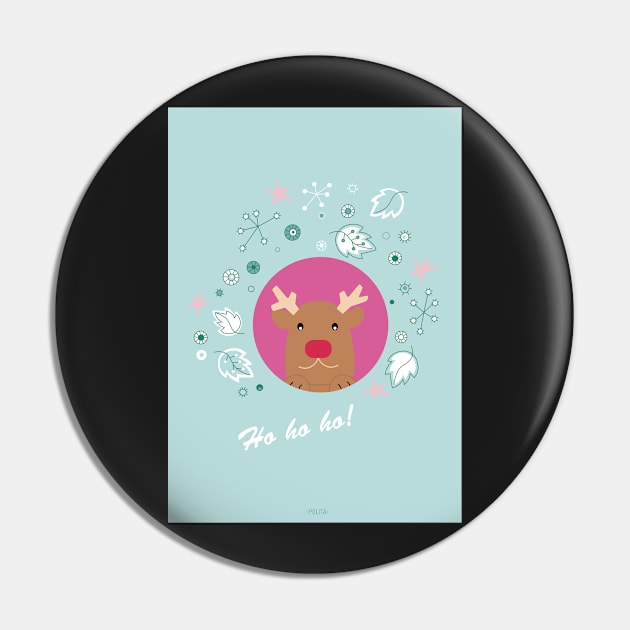 Hohoho! Rudolph reindeer Pin by PolitaStore