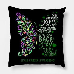 liver cancer butterfly i am the storm Pillow