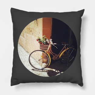 Yellow Bicycle Pillow